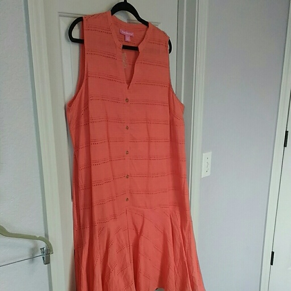 1Coral/1Navy sleeveless mermaid style dress - Picture 3 of 6